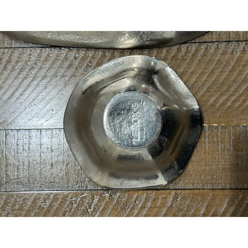LENOX American by Design Organics Reef Aluminum Chip and Dip Bowl Set Silver